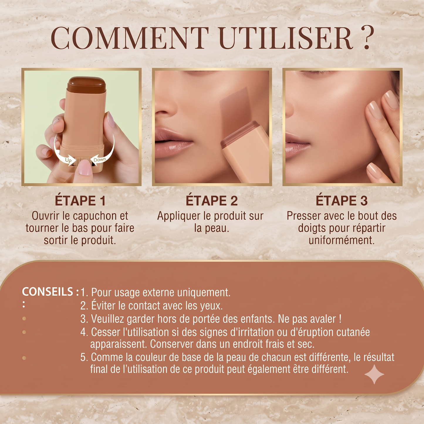 Sérum Boost Teint – Stick Fond de Teint pour un Teint Naturel & Lumineux